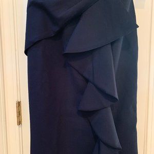 Eliza J Ruffled and Draped Sleeveless Maxi Gown Blue Size 4 NWT